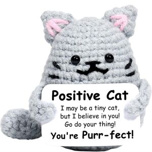 Positive Cat Emotional Support Doll 3" 🆕 😺